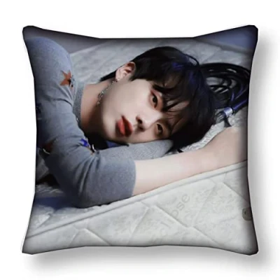 Imagen de BTS Merchandising Kpop JHope V Jungkook Suga Jimin Jin Almohada cuadrada de doble cara para el hogar, 45 x cm