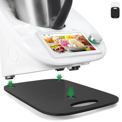Imagen de Inwee tabla Deslizante para Thermomix TM6 TM5, Estable y Fácil de Mover, Base deslizante,Protege la Balanza su Vorwerk Thermomix, Accesorios Acrílico, con Asa (Negro)