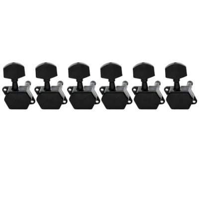Imagen de Musiclily 6 en Línea Estilo Semi Sellado Clavijas de Afinación Clavijero Repuesto para Guitarra Eléctrica, Negro
