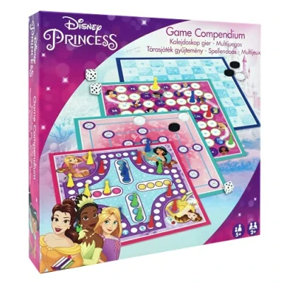 Imagen de Disney Compendio de Juegos Princesas, Disfruta 4 Mesa, Nueve Morris para Hombres, Corrientes Aire, Ludo, Juego escaleras, Gran Regalo niños a Partir 5 años
