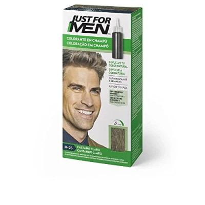 Imagen de Just For Men Colorante en Gel, Tinte Pelo Hombre, Cubre Solo Las Canas, Restaurando El Color Original Para Una Apariencia Natural, Castaño Claro, H25