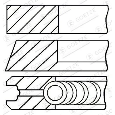 Imagen de GOETZE ENGINE 08 145100 00 Juego de Segmentos Pistón 65 FIAT: Panda I Hatchback, Seicento / 600 Cinquecento