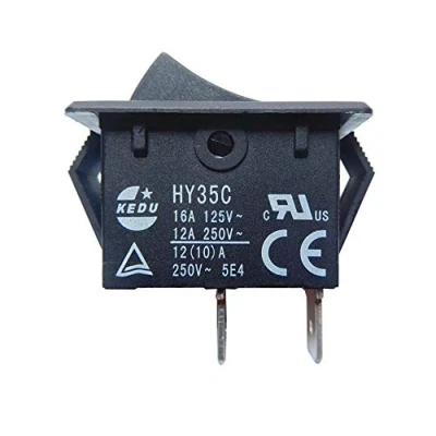Imagen de 2Pcs HY35C Interruptor Basculante Eléctrico KEDU 2Pins 250V 12A Encendido Industrial Interruptores de Botón Pulsador