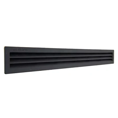 Imagen de La Ventilazione P51R516N Rejilla de ventilación Rectangular plástico Negro Empotrado con Red antiinsectos. Dimensiones 515x60 mm