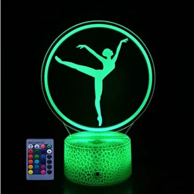 Imagen de 3D Ballet ilusión Optica Lámpara Luz Nocturna 7/16 Colores Cambiantes Control Remoto USB de Suministro Energía Juguetes Decoración Navidad Cumpleaños Regalo