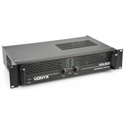 Imagen de Vonyx VXA 800 Amplificador Profesional 2 x 400 vatios, conexión Puente, estéreo, Ideal para Pubs, Clubs, discomóvil, DJ.
