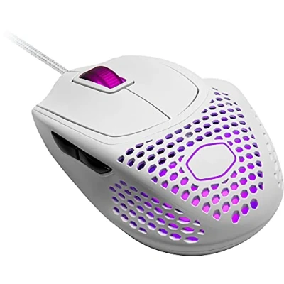 Imagen de Cooler Master MM720 RGB LED Ratón Gaming con Cable Sujeción Garra Carcasa Ultraligera 49g, Sensor Óptico 16000DPI, Conmutadores 70 Millones Clic, Pies PTFE Suave Desplazamiento Blanco Mate
