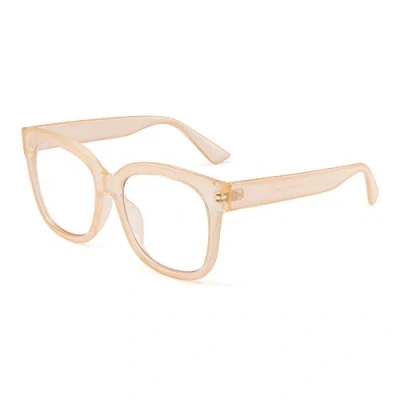 Imagen de JIM HALO Gafas Filtro Luz Azul Grandes. Cómodas y Resistentes contra Pantallas Monitores. Para Mujer Hombre. [Melocotón]