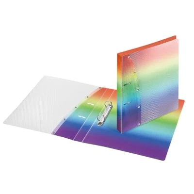 Imagen de VELOFLEX 1141404 carpeta de anillas Rainbow Diamond DIN A4, con mecanismo 2 anillas, PP, escolar, 1 unidad