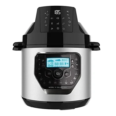 Imagen de Robot de cocina Cecotec Olla GM Modelo H Deluxe FRY, Multifunción, 1530 W, 6 L, Programable, Freidora Aire, Báscula integrada, Negro y Plateado