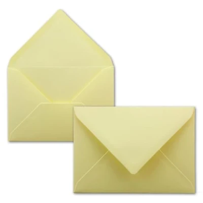 Imagen de FarbenFroh Sobres (50 unidades, formato DIN C6, 114 x 162 mm, cierre húmedo, sin ventana, para tarjetas de felicitación e invitaciones), color amarillo pastel
