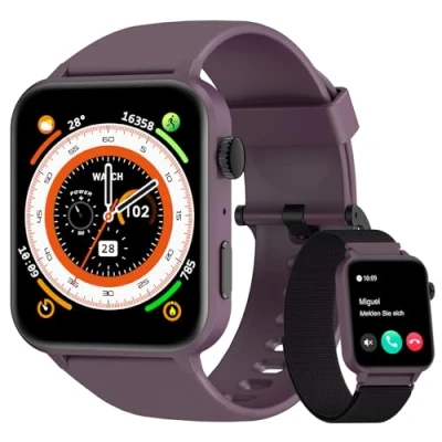 Imagen de Blackview Reloj Inteligente Mujer, 1.85&quot; Smartwatch con Llamadas Bluetooth, Oxímetro(SpO2)/Pulsómetro/Monitor de Sueño/Podómetro, 100+ Modos Deportivos Pulsera Actividad para Android iOS