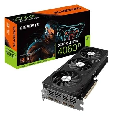 Imagen de GIGABYTE GeForce RTX 4060 TI Gaming OC 8GB Targeta gráfica GDDR6 18Gbps 128bit, PCI E 4.0, 2X DisplayPort 1.4, HDMI 2.1a, NVIDIA DLSS 3, Supports 4K, Ada Lovelace Arch, GV N406TGAMING 8GD