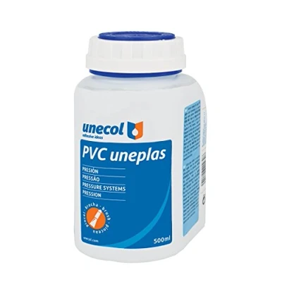 Imagen de Unecol 2023 Adhesivo Especial para tubería (Bote de plástico con Pincel), Transparente, 500 ml