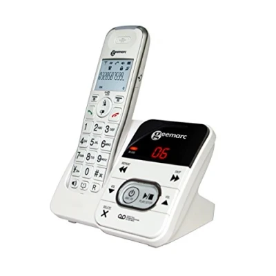 Imagen de Geemarc Amplidect 295 Teléfono Inalámbrico Amplificado Fácil de Usar con Contestador, Timbre Potente y Teclas Grandes para Personas Mayores Pérdida Auditiva Baja o Moderada