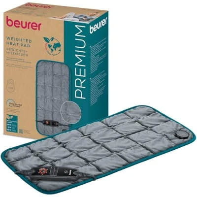 Imagen de La almohadilla térmica Beurer HK 145 con peso acogedora, calidez acogedora un relleno de cuentas cristal, hecha materiales suaves y reciclados, 1500 g, una función