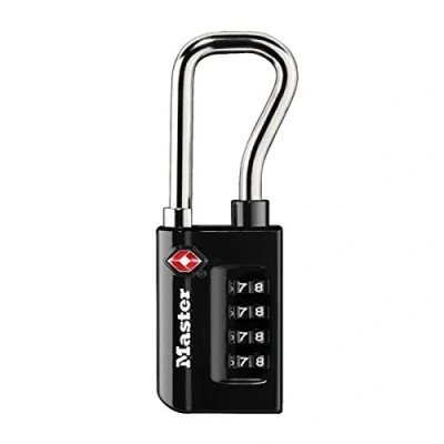 Imagen de Master Lock Candado de viaje combinado 4696EURDBLK certificado por la TSA, negro, 10,6 x 3,5 1,4 cm