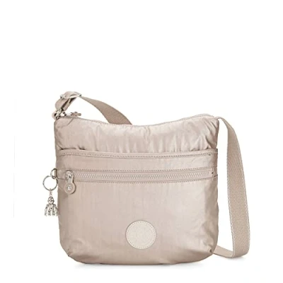 Imagen de Kipling Bolso cruzado Arto para mujer (paquete de 1), Brillo metálico, 11.25&quot; L X 10.25&quot; H 1.5&quot; D,