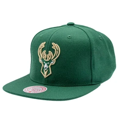 Imagen de Mitchell &amp; Ness Milwaukee Bucks NBA Team Ground 2.0 Original Fit Verde Gorra Snapback Ajustable