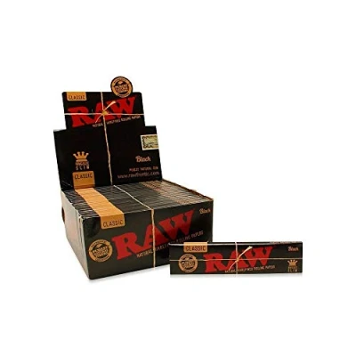 Imagen de RAW Black King Size Slim Classic 50 librillos de 32 Hojas, Papel, Color