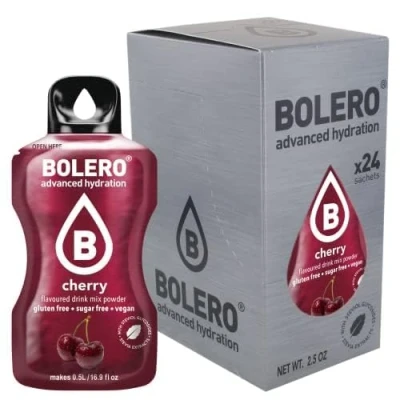 Imagen de Bolero bebida 24 bolsitas 3 gramos fruta preparado polvo soluble para fresca en agua producto, 72 endulzado con stevia (Cherry)