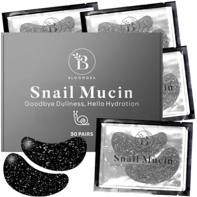 Imagen de Parches Ojos Bolsas y Ojeras (30 Pares), Eye Patches Con Extracto de Baba Caracol Ácido Hialurónico, Bolsas, Eliminar Ojos, Anti Colageno, Mask