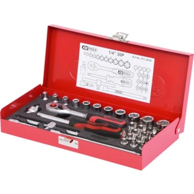 Imagen de KS Tools 917.4030 1/4&quot; Juego de llaves vaso 30 pzs