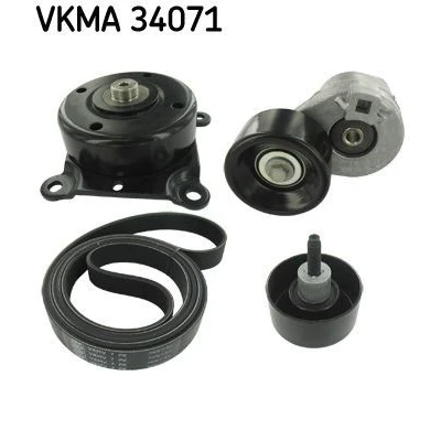 Imagen de SKF VKMA 34071 Juego de correas trapeciales poli V Con acoplamiento fricción líquidos FORD: Transit Mk5 Bus, Furgón