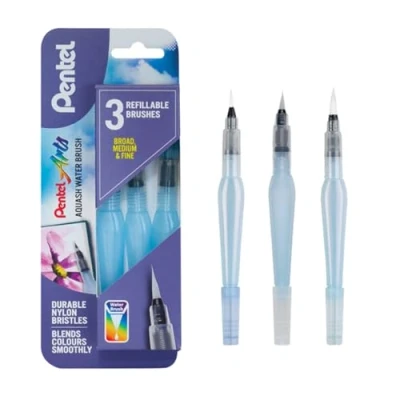 Imagen de Pentel XFRH/3 BMF Pack de 3 rotuladores (base al agua, punta fina, media y gruesa), transparente