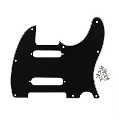 Imagen de IKN 8 Hole SS Guitar Pickguard Front Scratch Plate con tornillos de montaje para estilo TL Nashville estándar, 3 capas negro/blanco/negro
