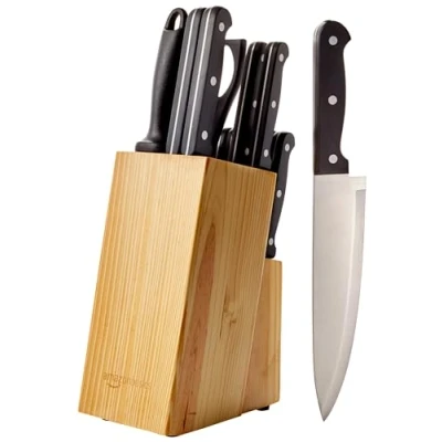 Imagen de Amazon Basics Juego de Cuchillos Cocina y Soporte (14 Piezas)