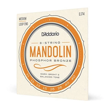 Imagen de D&#039;Addario Mandolin Strings Phosphor Bronze For 8 String Warm, Bright, Balanced Tone EJ74 Medium, 11 40