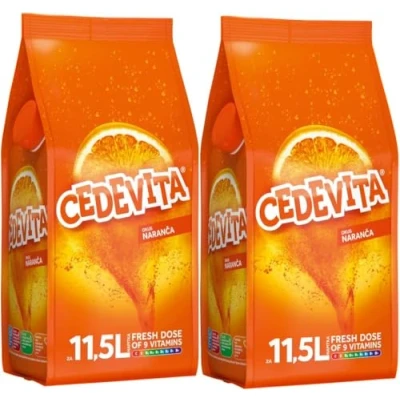 Imagen de Cedevita naranja 2 x 1 kg de polvo efervescente naranca con 9 vitaminas para 26L bebidas sin alcohol