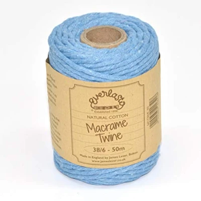 Imagen de Everlasto Hilo de macramé, Algodón, Azul Celeste, 4 mm, 50