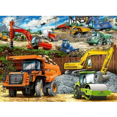 Imagen de Ravensburger Rompecabezas de 100 vehículos construcción con Piezas extragrandes para niños a Partir 6 años, Multicolor, 49 x 36 0,2 cm (12973)