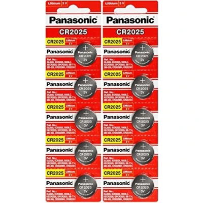 Imagen de Panasonic 10 pilas de botón 3 V litio CR2025
