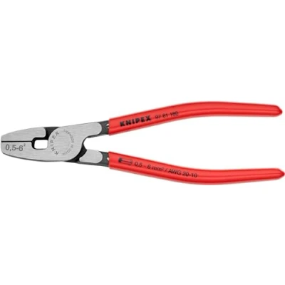 Imagen de Knipex Alicate para crimpar punteras huecas de acceso frontal recubiertos plástico 180 mm 97 81