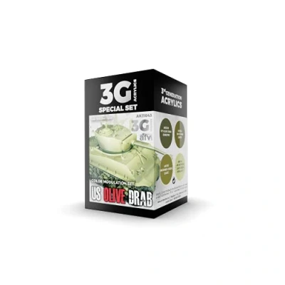 Imagen de AK Acrylics 3Gen AVF SET AK11643 MODULATION US OLIVE DRAB 3G (4x17ml)