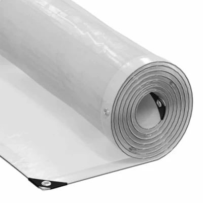 Imagen de vidaXL lona transparente con ojales polietileno 4x8 m, transparente, de alta resistencia,