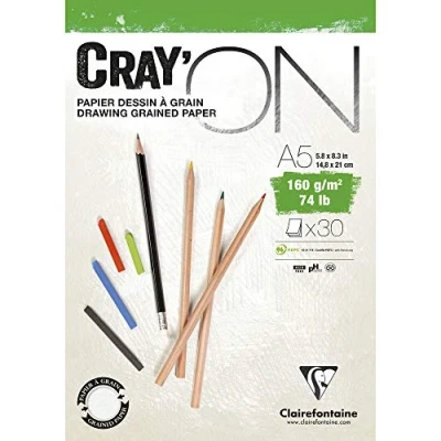 Imagen de Clairefontaine 975026 C bloque cray&#039; on encollé A5 30 hojas 160 g