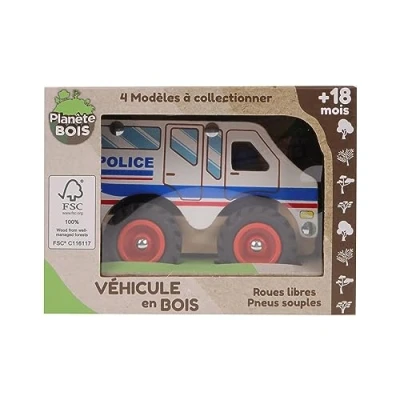 Imagen de PLANÈTE BOIS Vehículo Utilitario FSC 052470 1 Pieza Modelo Aleatorio Madera Juego para Niños Coche Juguete Duradero 12 cm x 8 A Partir de 18 Meses (MGM 052470)