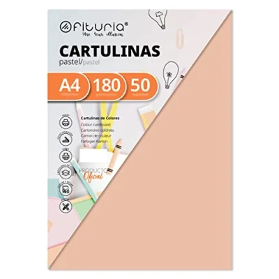 Imagen de Pack 50 Cartulinas Color Vainilla Tamaño A4 180g