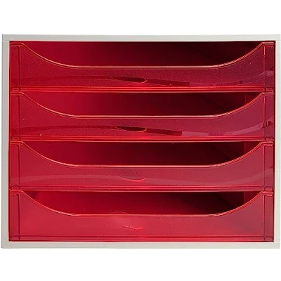 Imagen de Exacompta Linicolor Ecobox Cajonera (4 cajones), color gris y transparente