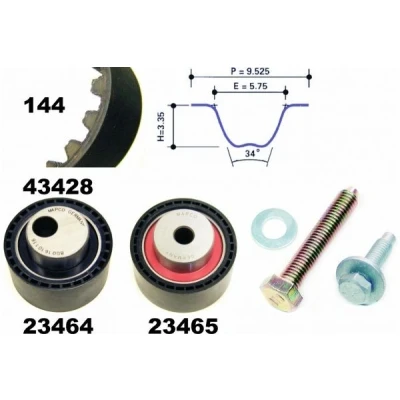 Imagen de MAPCO 23428 Kit de correa distribución 144 PEUGEOT: 406 Berlina, 307 Hatchback, Expert I, FIAT: Ulysse II, CITROËN: C8