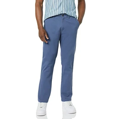 Imagen de Amazon Essentials Pantalón Chino elástico, Informal, Corte Deportivo (Disponible en Tallas Grandes) Hombre, Azul Metalizado, 31W / 34L
