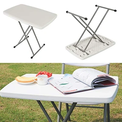Imagen de THINFAR Mesas de picnic mesa camping portatil pequeña, jardín, plegable y regulable en altura aluminio, sin montaje, fácil transportar, 76 x 50 48/61/74 cm (1 unidad)