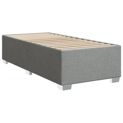 Imagen de vidaXL Estructura de Cama Tela Gris Claro 90x200 cm, Marco Cama, somier, Plataforma, Marcos Muebles Dormitorio