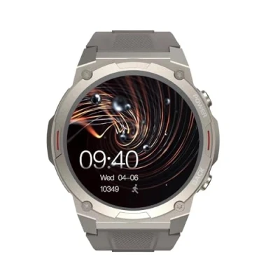 Imagen de HiFuture GoMix2 Reloj Inteligente Hombre Mujer, Pantalla AMOLED, Resistente al Agua IP68, Monitor de frecuencia cardíaca en la, podómetro smartwatch para Android e iOS (Naranja) (Gris)
