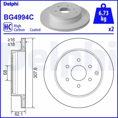 Imagen de Disco de freno DELPHI BG4994C