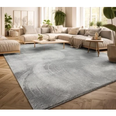 Imagen de TT Home Alfombra Salón Pelo Corto Monocolor Diseño Moderno Lavable Amarillo Dorado, Color: Plata, Tamaño:120x170 cm
